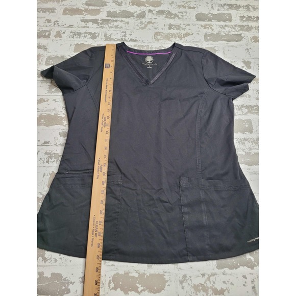 Purple Label Healing Hands Black Scrubs Set Women's Large - Picture 12 of 14